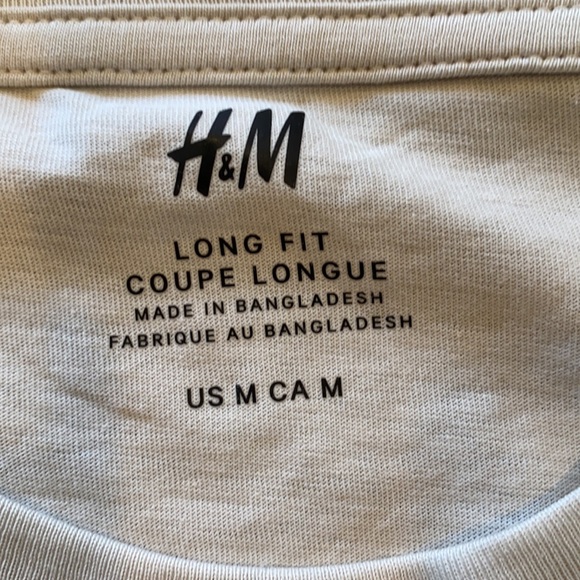 H&M Shirts Hm Mens Long Fit Tshirt Size M Poshmark